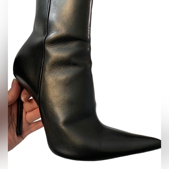 Haider Ackermann Pointy Toe Stiletto Heel Boots Ankle Black Size EUR 37 Side Zip - Picture 4 of 15